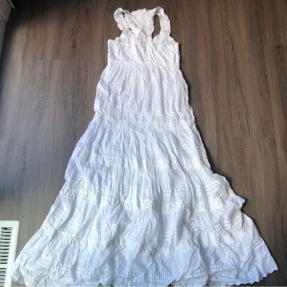 Roberta Roller Rabbit Persephone Maxi Dress Women’s XS White Cotton Crochet - Picture 6 of 13